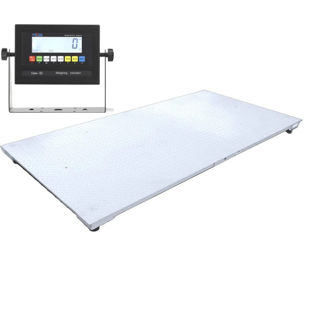 SellEton 48" x 72" (4' x 6') Non-NTEP Floor Scales, Indicator for Warehouse Shipping and Heavy Duty Industrial, 1000 lb x 0.2 lb