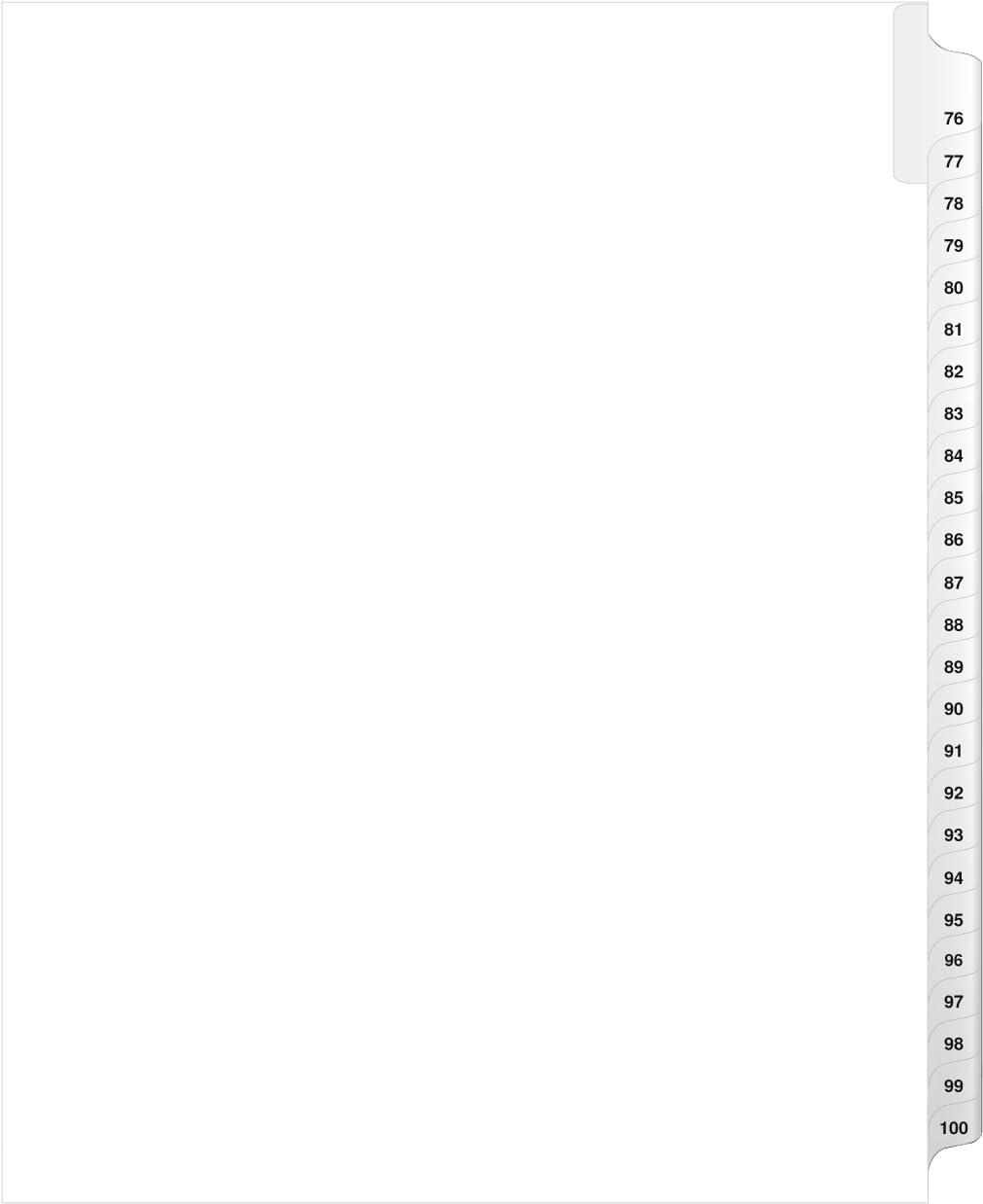 Exhibitindexes® Side Collated Exhibit Tabs AVE Style Bold Tabs Set of 76-100 | Made in The USA