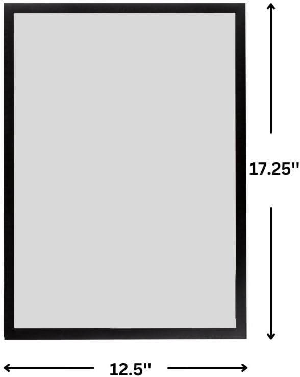 Tarifold Magnetic Board Display Frames, A3 Size, Black, 6 Pack | 6 magnetic anti-glare frames hold A3 documents, black border, portrait or landscape, quick document changes