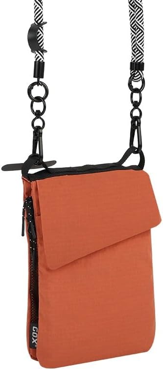 GOX Neck Wallet for Traveling Women,RFID Blocking Crossbody Wallet | Nylon Water-Repellent Passport Holder with Phone Pocket, Small Neck Pouch