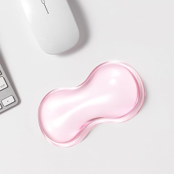 Gel Keyboard Wrist Rest Set, Clear Wrist Rest for Keyboard and Mouse, Ergonomic Keyboard Mouse Wrist Rest for Typing Pain Relief, Suitable for Office, Gaming, Computer, Laptop - Pink