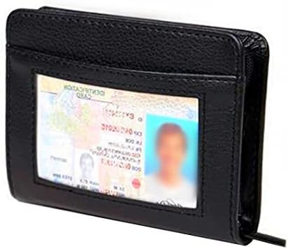 Men's Zipper Wallet 36 Slots RFID Blocking Card Holder | Slim Leather Wallet, ID Window, Anti-Theft Lock, Credit Card Organizer for Women & Men, Travel Small Wallet