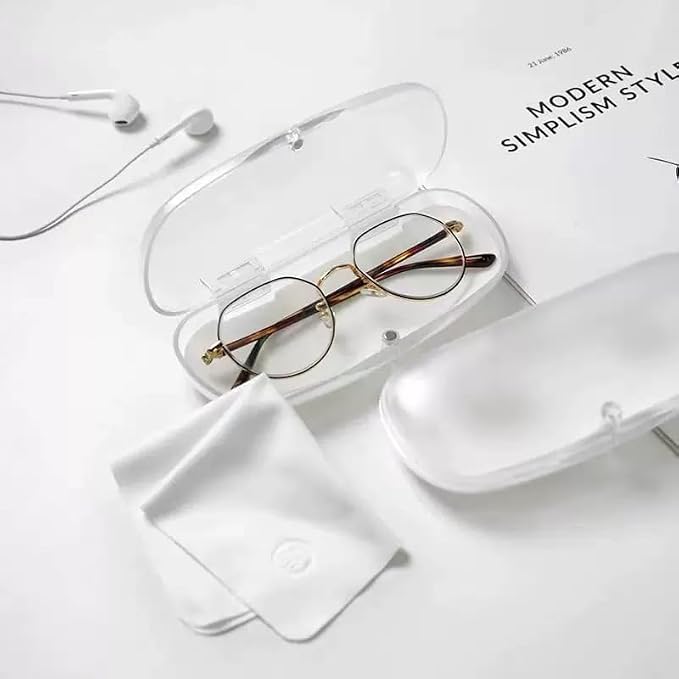 3 PCS Hard Shell Portable Glasses Cases, Frosted Translucent Protective Case for Glasses, Eyeglass Holder Box