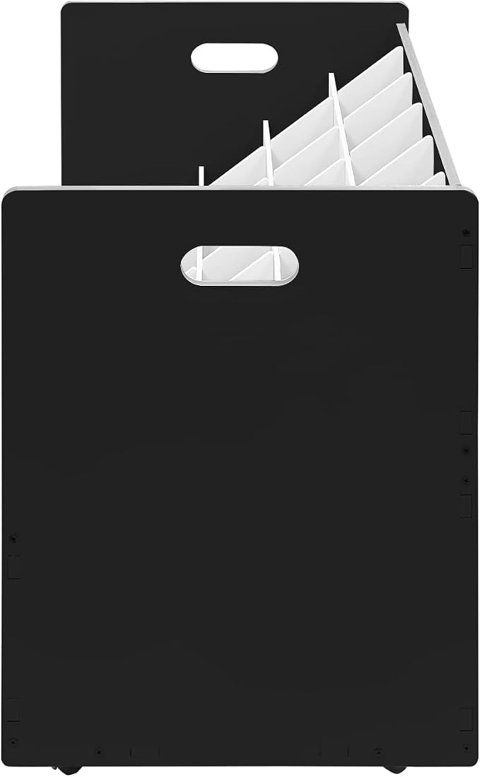 Blue Print Storage Organizer with Wheels, 30 Slots Roll Files Cart, Black | Mobile Blueprint Storage Rack Cart, Construction Plan Holder, Map Poster Storage Cabinet for Office Home School