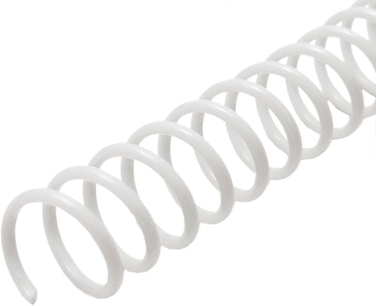 Rayson 5/8" Plastic Spiral Binding Coil, 140 Sheet Capacity, 4:1 Pitch 15.9mm White Coil Bindings Spines - 100/Box for Business and Educational Purposes
