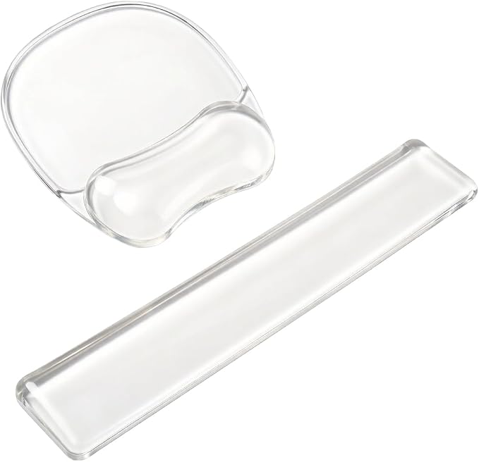 Gel Wrist Rest for Keyboard,Clear Keyboard Wrist Rest and Gel Mouse Pad Set | Ergonomic Gel Wrist Rest,Anti-Slip Keyboard Wrist Support and Mouse Wrist rest for Desktop Relieve Pain(Clear)