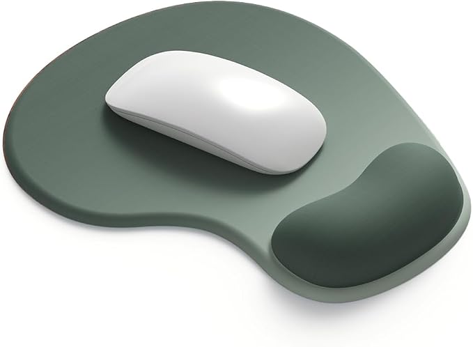 Office Mousepad with Gel Wrist Support - Ergonomic Gaming Desktop Mouse Pad Wrist Rest - Design Gamepad Mat Rubber Base for Laptop Computer -Silicone Non-Slip Special-Textured Surface (04SageGreen)