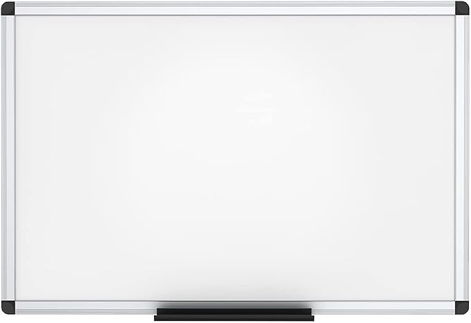 VIZ-PRO Dry Erase Board/Magnetic White Board, 48 X 32 Inches, Silver Aluminium Frame