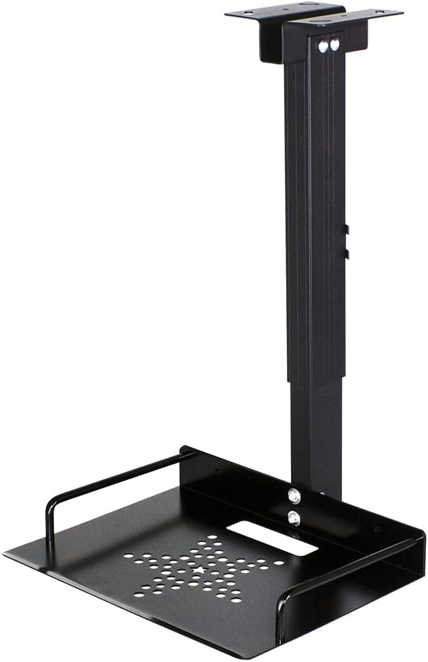 Drsn Universal Ceiling Mount with Tray, 11.4-22 inches Adjustable, No Hole Installation, Aluminum Alloy, in-Tube Cable Routing, Universal Ceiling Mount for Projector/Camera, Wall/Ceiling