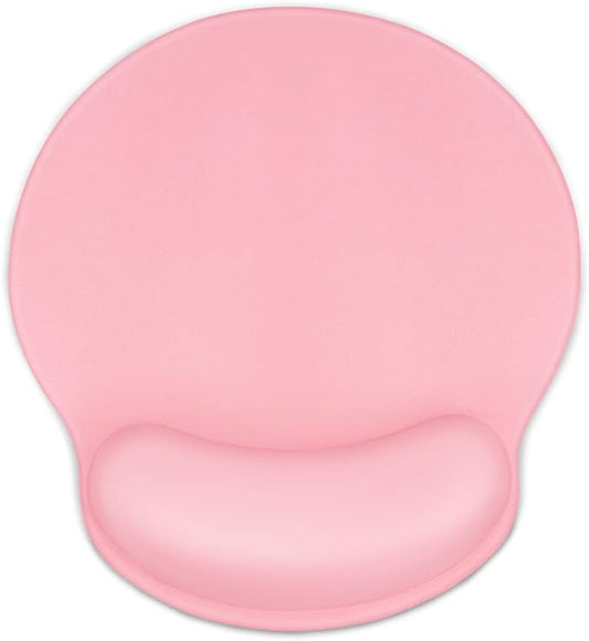 WAVEYU Ergonomic Mouse Pad with Wrist Support, Decorative Mouse Mat for Women Non-Slip Rubber Base Mousepad for Desk Laptop Gaming Working Computers Easy Typing & Pain Relief, Pink