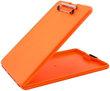 Saunders Bright Orange SlimMate Plastic Storage Clipboard – Letter Size Form Holder. Ergonomic Recordkeeping Clipboard for Professionals. Stationery Supplies