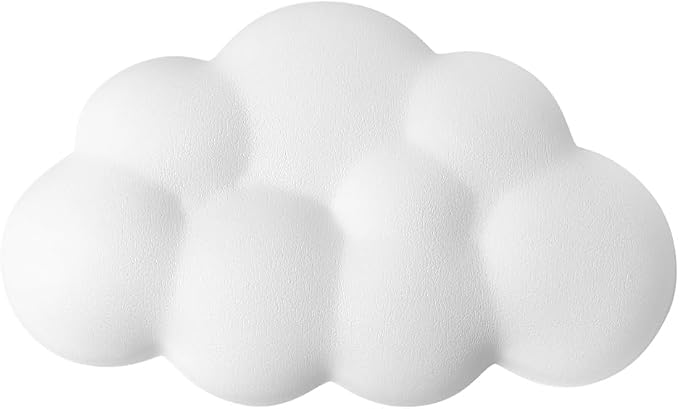 Cloud Wrist Rest Cushion for Mouse Ergonomic Soft PU Leather Memory Foam Wrist Pain Relief Mouse Wrist Support Pad with Anti-Skid Base for Office School Home Laptop & Computer Mouse (White)