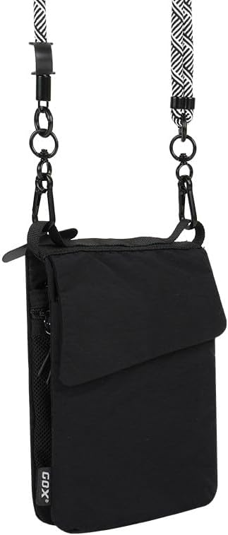 GOX Neck Wallet for Traveling Women,RFID Blocking Crossbody Wallet | Nylon Water-Repellent Passport Holder with Phone Pocket, Small Neck Pouch