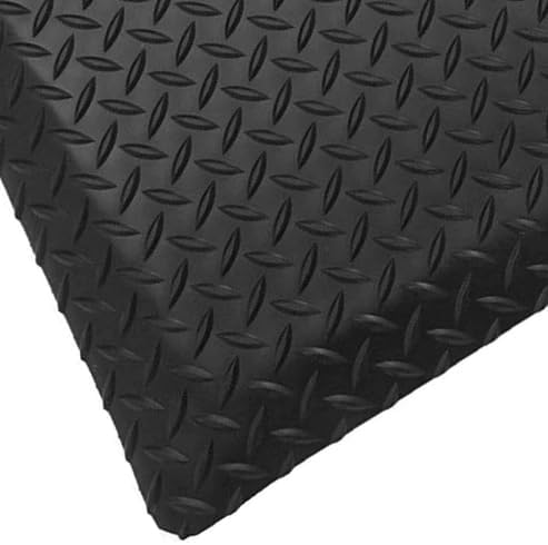 Rhino Mats, American Classic Diamond Anti-Fatigue Mats, Industrial Ergonomic Comfort Standing Mat for Work, Home, Garage, Office, Kitchen or Anywhere (Black 1" Thick, 3 FT. x 25 FT.)