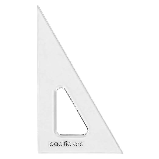 Pacific Arc's Scholastic Triangle - 10 inch - Clear - 30/60 Angle - Plain Edge - Polystyrene - Technical Drawing Tools, Drafting, Architect and Engineering.
