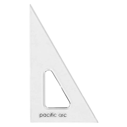Pacific Arc's Scholastic Triangle - 4 inch - Clear - 30/60 Angle - Polystyrene - Plain Edge - Technical Drawing Tools, Drafting, Architect and Engineering.