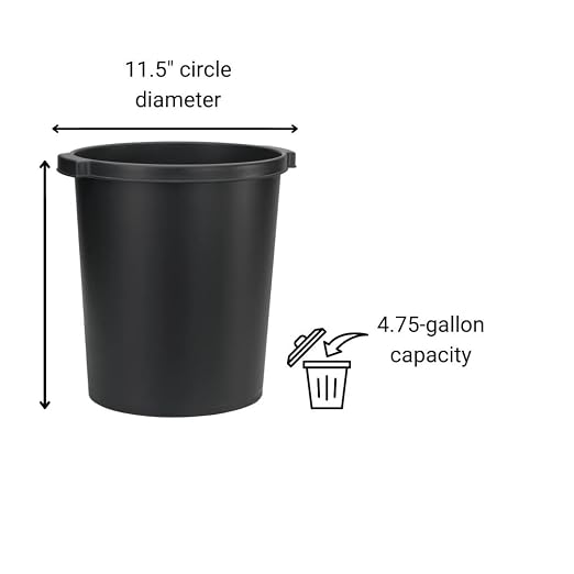 Jalema Re-Solution Office Wastebaskets, 4.75 Gallon, Black, 10 Pack | 10 office wastebaskets, 4.75 gallon, post-consumer recycled plastic, black, for office or home