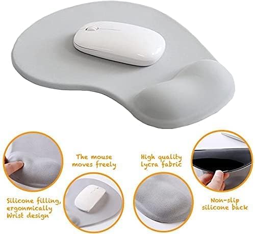 Office Mousepad with Gel Wrist Support - Ergonomic Gaming Desktop Mouse Pad Wrist Rest - Design Gamepad Mat Rubber Base for Laptop Computer -Silicone Non-Slip Special-Textured Surface (08Navy)