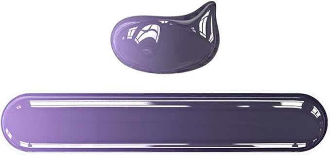 Clear Gel Keyboard Wrist Rest with Mouse Pad Wrist Support, Ergonomic Wrist Rest for Computer Keyboard and Mouse, Non-Slip Cooling Keyboard Pad for Office, Gaming & Laptop (Purple)