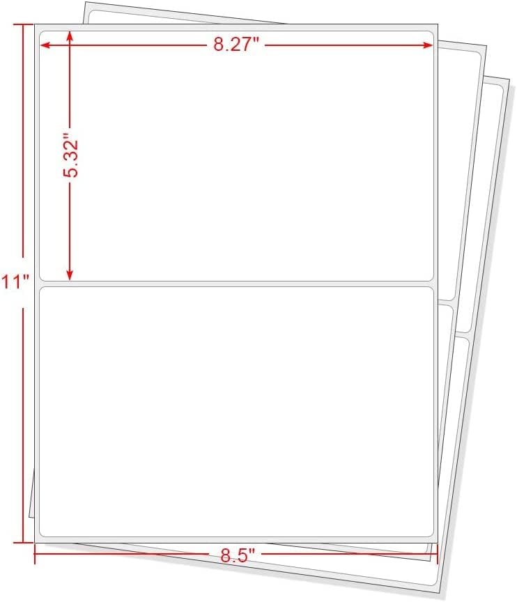 MFLABEL® Round Corner Half Sheet Shipping Labels 2-UP Click-n-Ship Mailing Postage Labels (150Sheets300Labels)