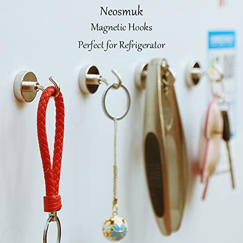 Neosmuk Magnetic Hooks, Heavy Duty 85lb+ Strong Magnet Hook for Cruise Cabins, Cruise Essentials 2026 for Hanging, Metal Wall Refrigerator Hangers (Silver, 10 Pack)