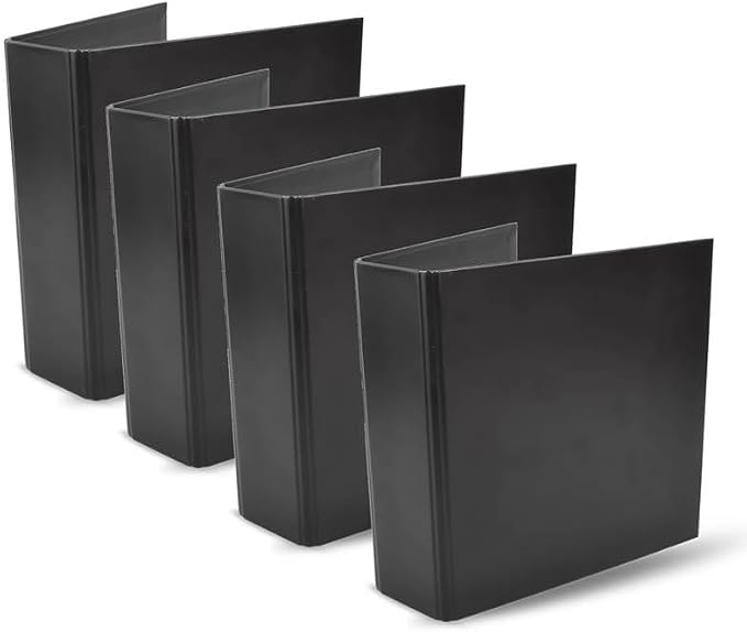 Tarifold 2-Ring DVD and CD Storage Binders, Holds 25 Sleeves, Black, 4 Pack | Each binder holds 25 DVD/CD sleeves, flexible spine, scratch-resistant finish; sleeves not included