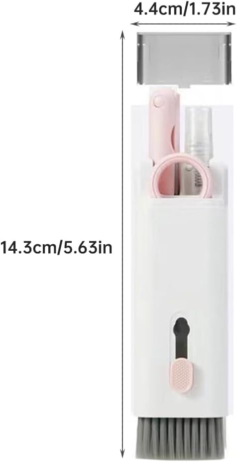 7 in 1 Laptop Cleaning Kit Keyboard Cleaner,Computer Screen Cleaning Brush Tool,Computer Tools Kit Corner Gap Duster Keycap Puller(Color:Pink)