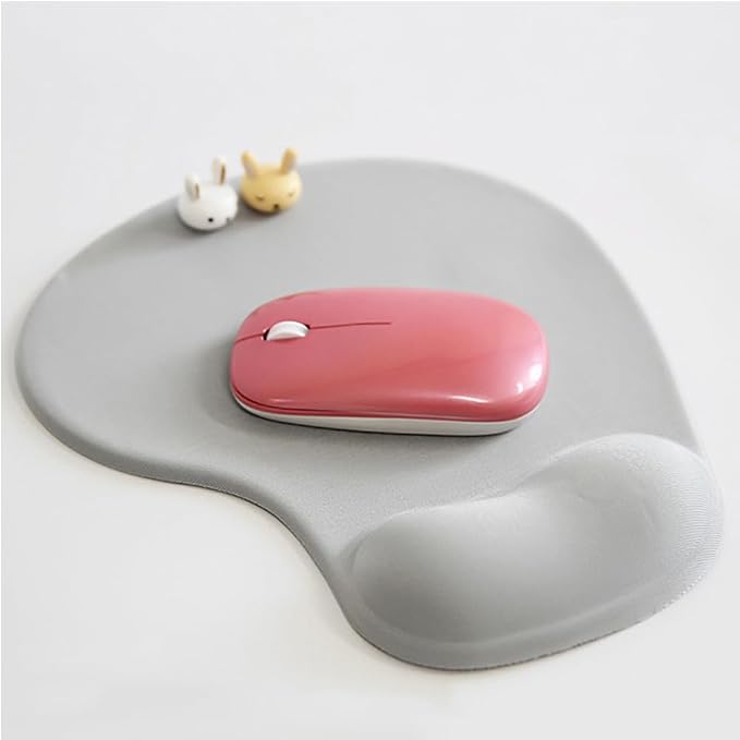 Ergonomic Mouse Pad with Wrist Rest, Gel Wrist Support Mousepad, Pain Relief Laptop Computer Mouse Pad, Non-Slip Mouse Pads for Office & Home (Grey)