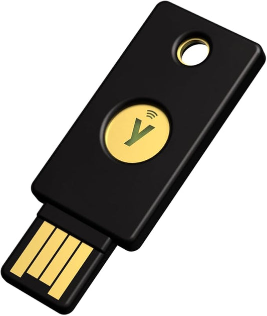 Yubico - YubiKey 5 NFC - Multi-Factor authentication (MFA) Security Key and passkey, Connect via USB-A or NFC, FIDO Certified - Protect Your Online Accounts