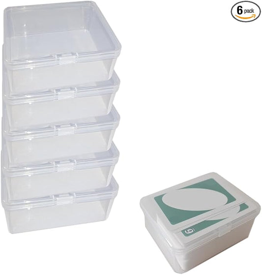 6PCS Plastic Game Card Storage Box, Card Case for Standard Playing Cards, High Capacity Card Holder Box (Empty, No Cards Included)