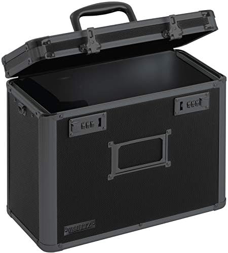 Vaultz File Organizer Storage Box - 14 x 7 x 12.19 Inch Letter Size, Portable Locking Storage Totes with Dual Combination Locks for Filing Office Documents - Super Tactical | Dual combination locks for security, portable design for filing office docume...