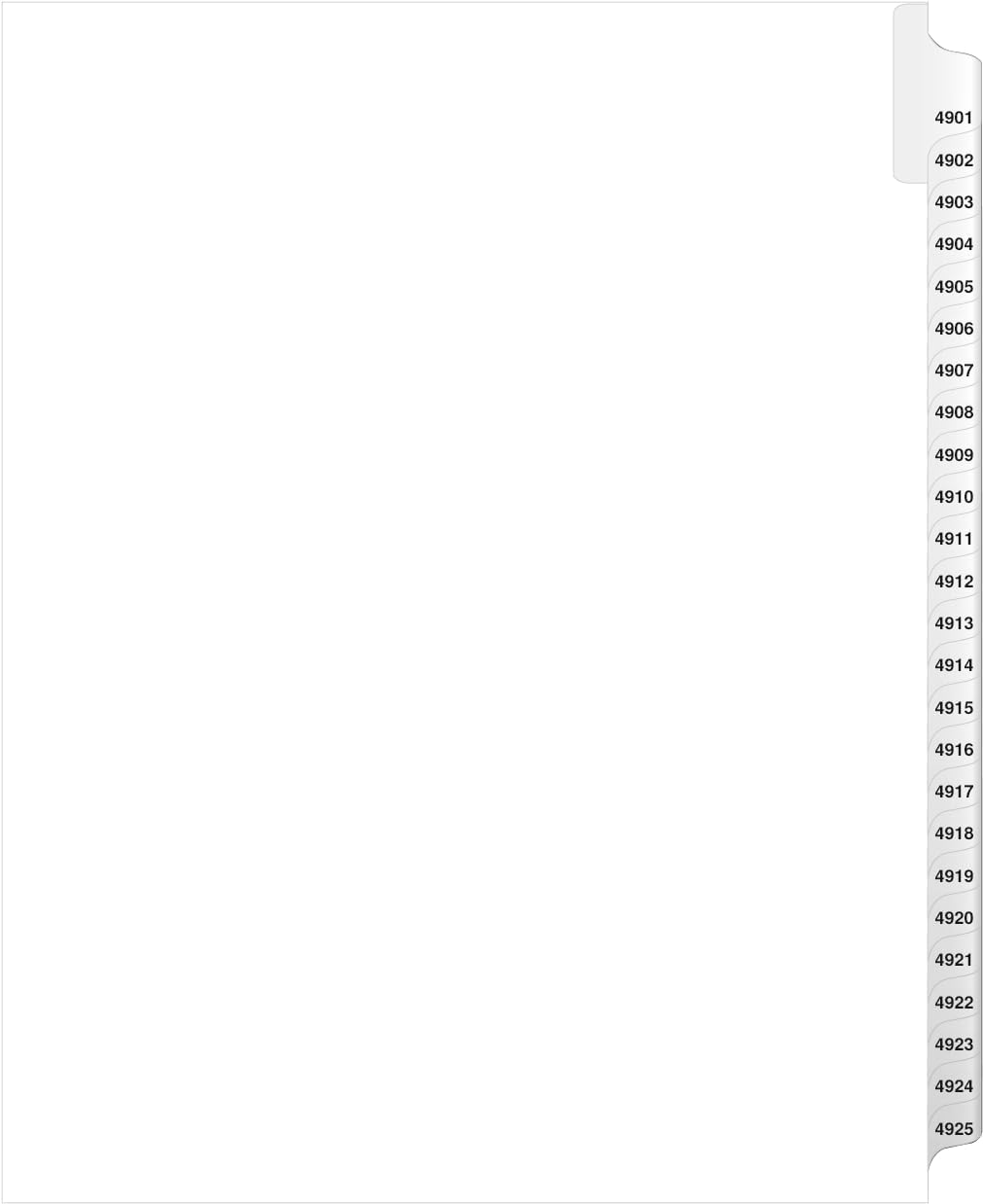 Exhibitindexes® Side Collated Exhibit Tabs AVE Style Bold Tabs Set of 4901-4925 | Made in The USA