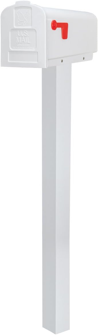 Gibraltar Mailboxes Parsons Medium Capacity Rust-Proof Plastic White, Post-Mount Mailbox, PL10W0201