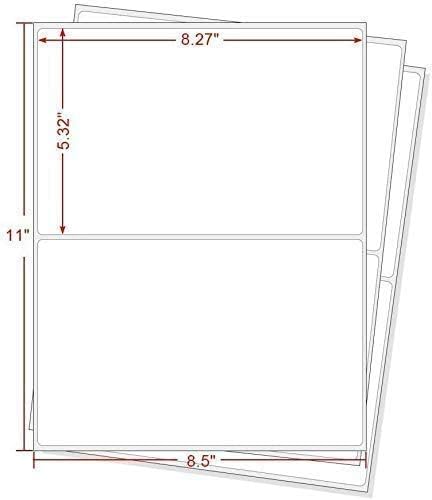 BESTEASY Round Corner Half Sheet Self Adhesive Shipping Labels for Laser and Ink Jet Printers, White Blank (4000 Sheets, 8000 Labels)
