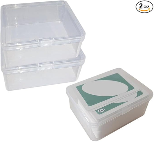 2PCS Plastic Game Card Storage Box, Card Case for Standard Playing Cards, High Capacity Card Holder Box (Empty, No Cards Included)