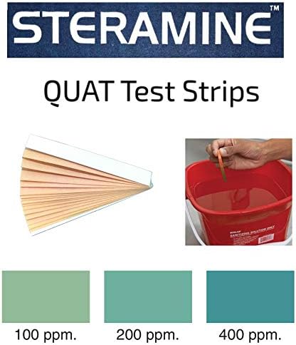 4x Steramine Sanitizer Tablet Bottle by FryOilSaver Co., 4-Pack(600 Tablets) Multi Purpose Sanitizing Tablets for Food Contact Surface, Kitchen, Restaurant Cleaning w/ 15x Test Kit of QT-10 Test Strip