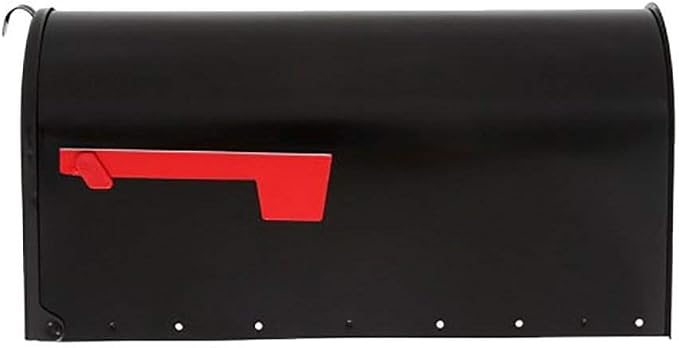 Architectural Mailboxes Elite Classic Galvanized Steel Post Mount Black Mailbox