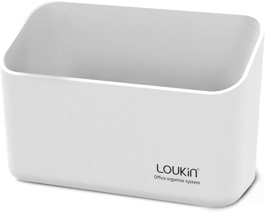 loukin Magnetic Marker Holder, Dry Erase Marker Holder, Remote Control Holder, Magnetic Storage Organizer for Whiteboard or Refrigerators (White)