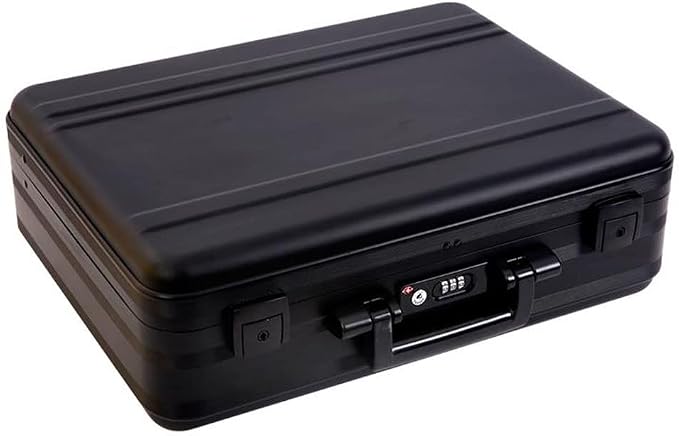 Aluminum Briefcase 18.1X13.8X4.5 Inch Metal Toolkit Box Family Medical Case Cash Suitcase Equipment Electronic Instruments Case with Foam