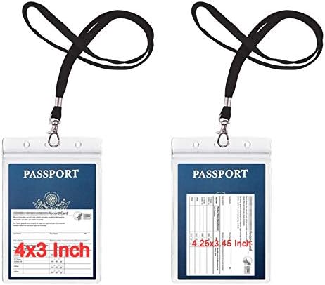 5Pack Extra Large ID Badge Holder for Passport with Lanyards,4x6 Inch Fill for Passports,Cash, Credit Card,etc.by CypesCrafts(5Pack Black Lanyards)