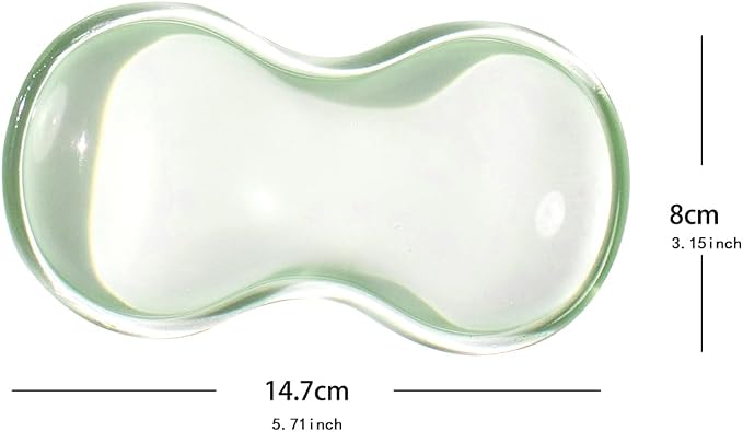 Clear Gel Mouse Wrist Rest, Green Cool Soft Ergonomic Wrist Rest, Relax Your Wrist, Cute Ergonomic Silicone Wrist Rest for Laptop Computer Office & Home (Green-Short)