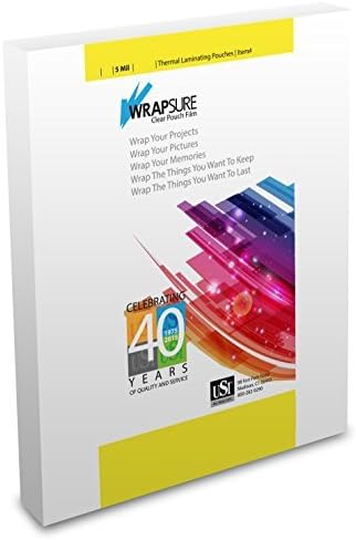 USI WrapSure Thermal (Hot) Laminating Pouches/Sheets, Menu Size, 5 Mil Thick, 12 x 18 Inches, Clear Gloss, 100-Pack