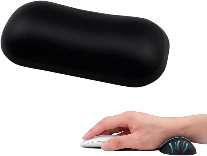 MXCOIRTP Wrist Rest for Mouse, Ergonomic Soft Silicone Wrist Cushion Support Pad, Mouse Wrist Pad with Non-Slip Base for Typing Pain Relief, Office, Home, Gaming, Computer, Black