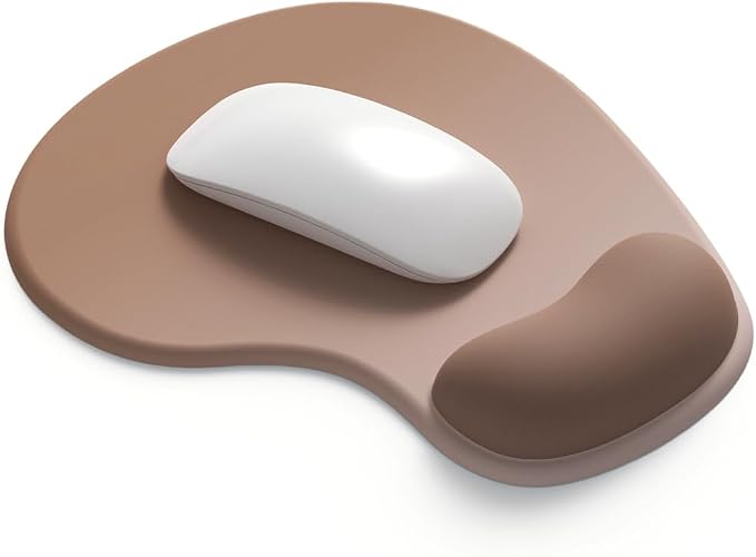 Office Mousepad with Gel Wrist Support - Ergonomic Gaming Desktop Mouse Pad Wrist Rest - Design Gamepad Mat Rubber Base for Laptop Computer -Silicone Non-Slip Special-Textured Surface (04Brown)