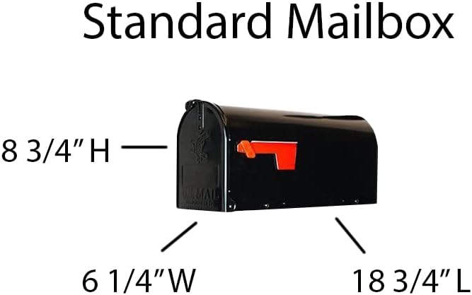 4Ever Products Vinyl Mailbox Post System - Includes Black Steel Mailbox and Custom Address Plate (White)