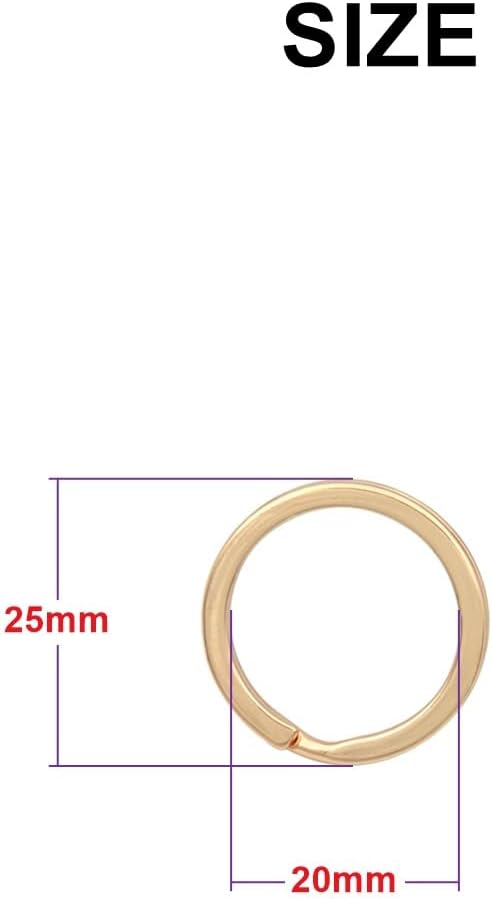 20 Pack Key Ring Keychain 1 Inch(25mm) Diameter Metal Flat Split Key Chains Rings Mix Colors for Home Car Dog Tag Office Lanyards Keys Attachment