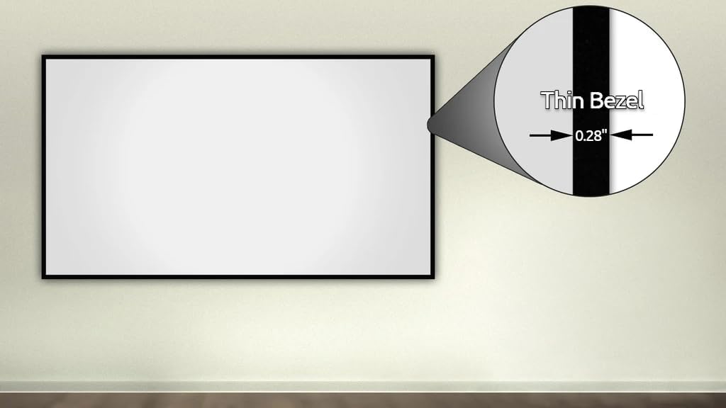 Silver Ticket Products S7 Series 6 Piece Thin Bezel Home Theater Fixed Frame 4K/8K Ultra HD, HDTV, HDR & Active 3D Projection Screen, 16:9 Format, 142" Diagonal, Woven Acoustic Material S7-169142-WAB