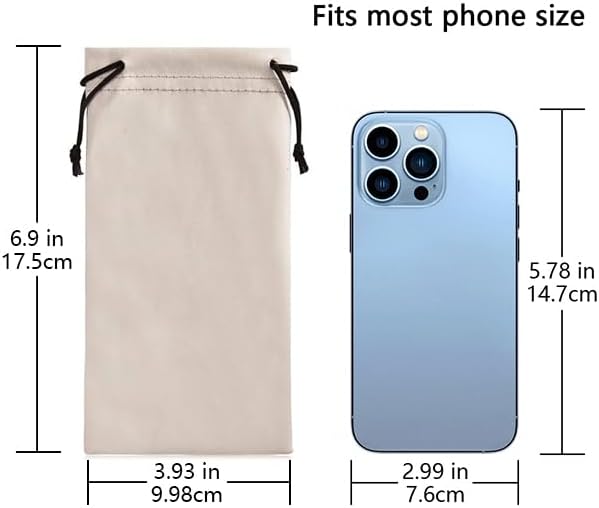 TRIUMPH VISION Glasses Case Soft Eyeglass Case Sunglass Pouch Cloth 3 Pack | Thick Microfiber Pouch Drawstring Pouch Eye Glass Bag Sunglasses Sleeve Storage, Lens Protection Cover,Cleaning Lens Screen
