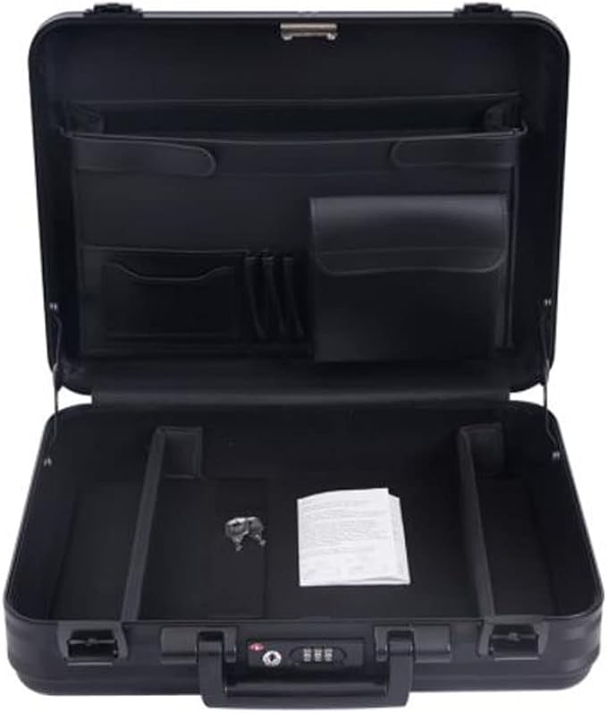 Aluminum Briefcase 18.1X13.8X4.5 Inch Metal Toolkit Box Family Medical Case Cash Suitcase Equipment Electronic Instruments Case with Foam