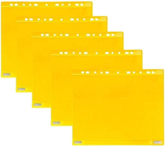 Tarifold Magnetic Double-Sided Pockets, Letter Size, Golden Rod, 5 Pack | 5 magnetic double-sided pockets hold letter-size documents, full magnetic backing, golden rod frames, quick document changes
